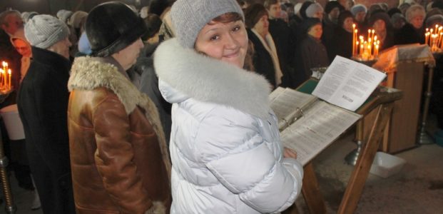 Хор Никольского храма в Березниках в период его строительства
